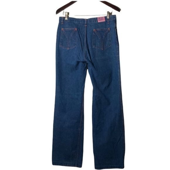 1970s Faded Glory by Appendagez Wide Leg Blue Jeans 100% Cotton Denim Jr Size 34 - Picture 1 of 16